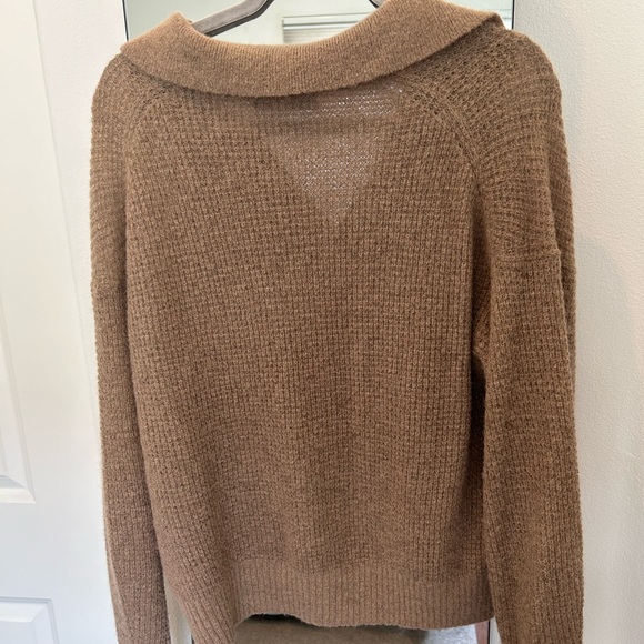 EVERLANE Alpaca Waffle Stitch Polo in Dark Weat - Picture 3 of 4